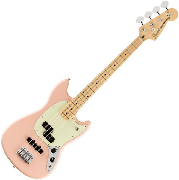 Electric bass for kids Fender Player Mustang Bass PJ Ltd (MEX, MN) - Shell pink