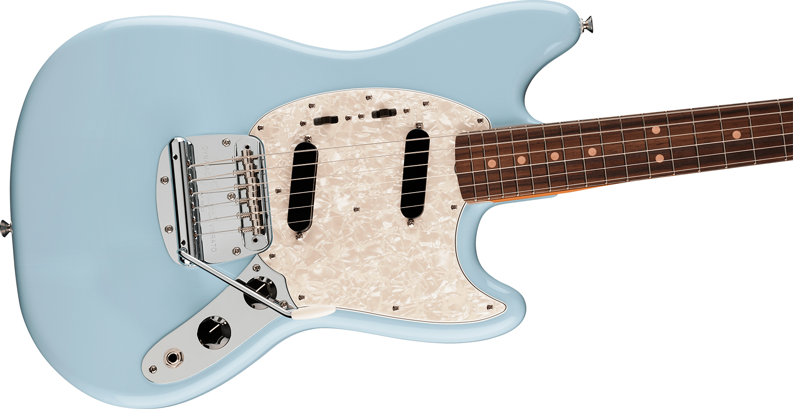 Fender Mustang Mid 60s Vintera 3 Mex Shsc 2s Trem Rw - Sonic Blue - Retro rock electric guitar - Variation 2