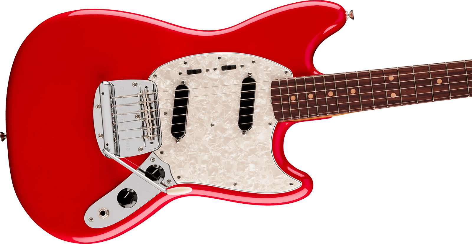 Fender Mustang Mid 60s Vintera 3 Mex Shsc 2s Trem Rw - Dakota Red - Retro rock electric guitar - Variation 2