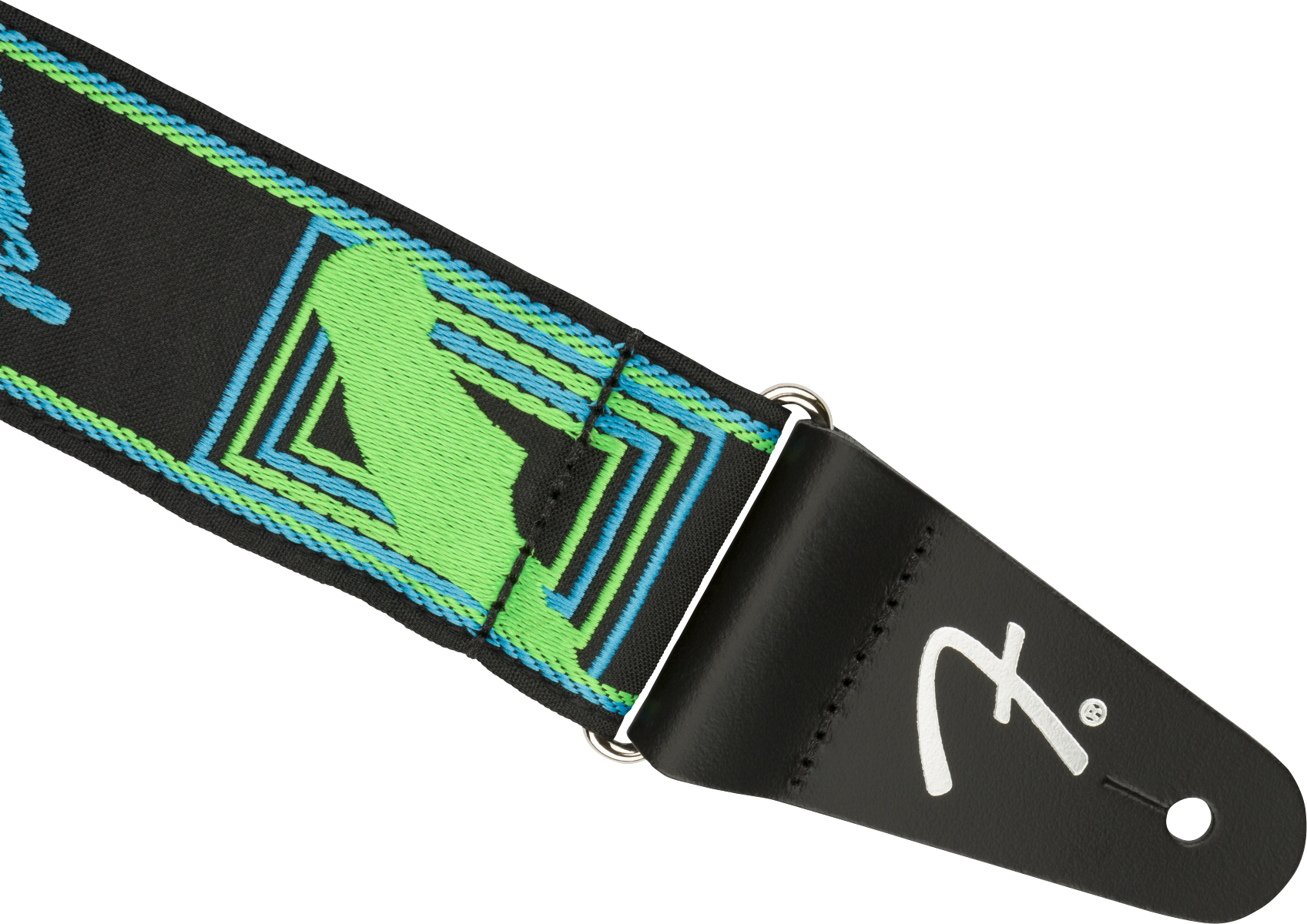 Fender Neon Monogrammed Guitar Strap Green/Blue Guitar strap