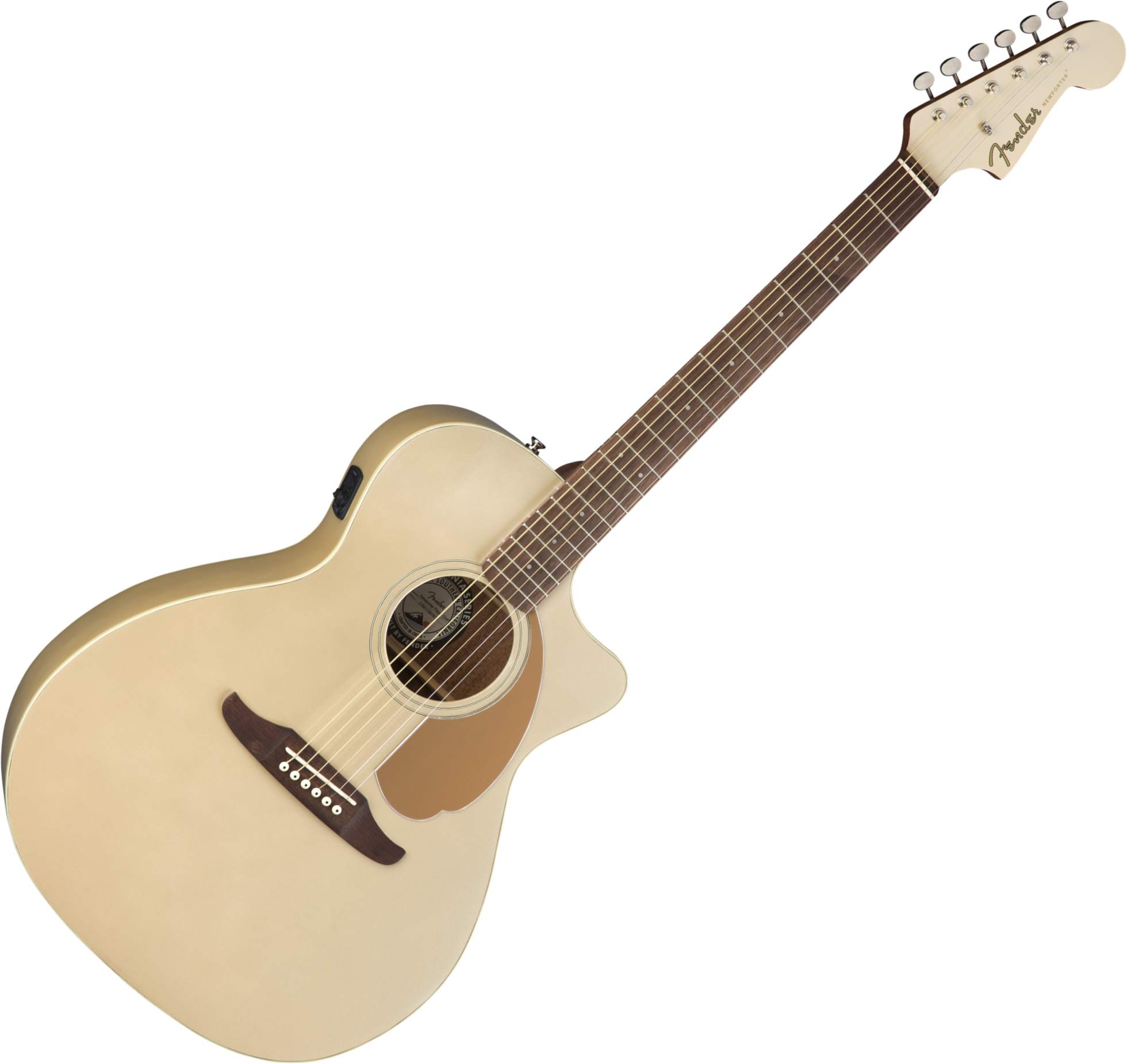 Fender Newporter Player Auditorium Cw Epicea Acajou Wal - Champagne - Electro acoustic guitar - Variation 1