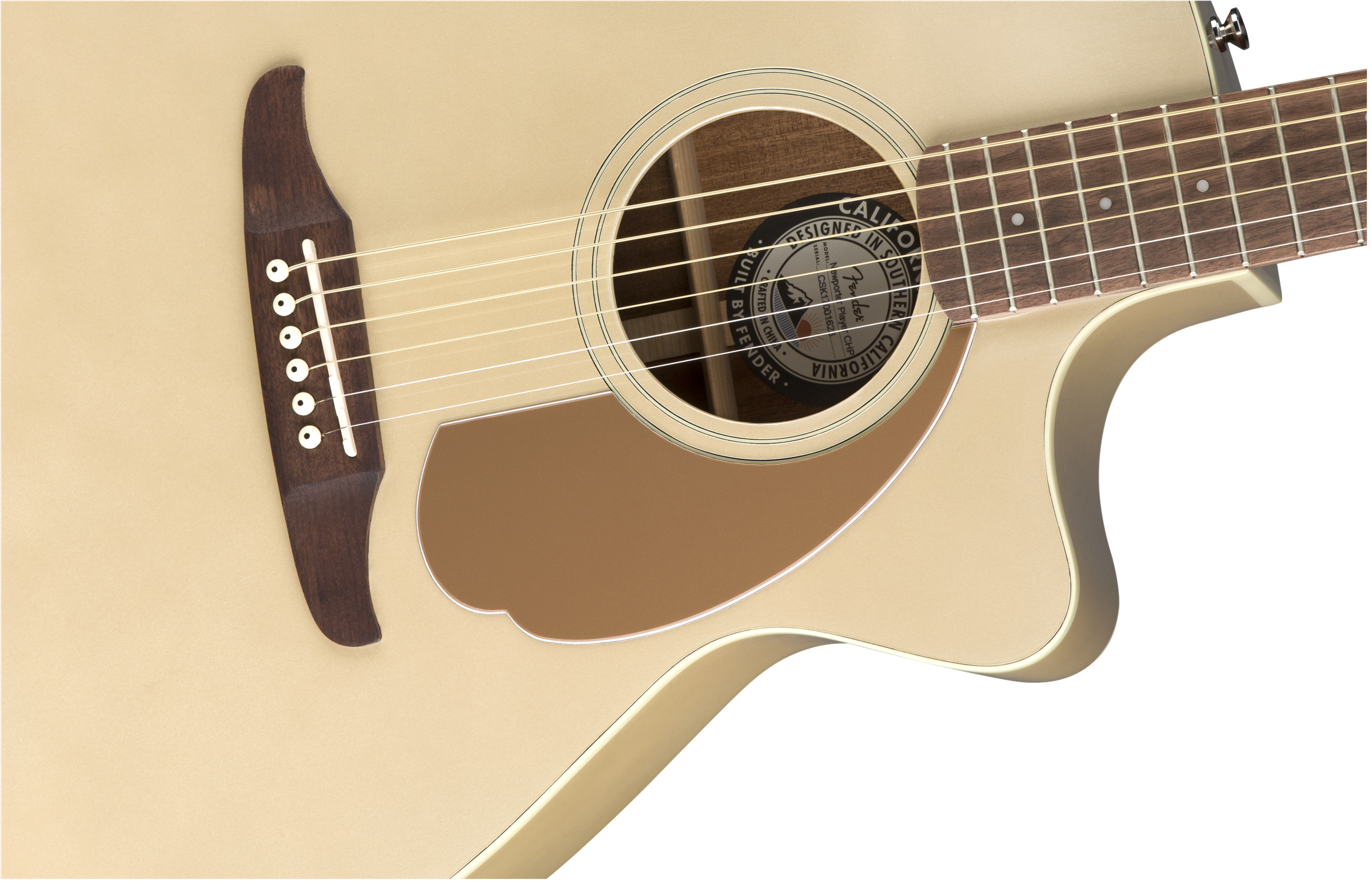 Fender Newporter Player Auditorium Cw Epicea Acajou Wal - Champagne - Electro acoustic guitar - Variation 3