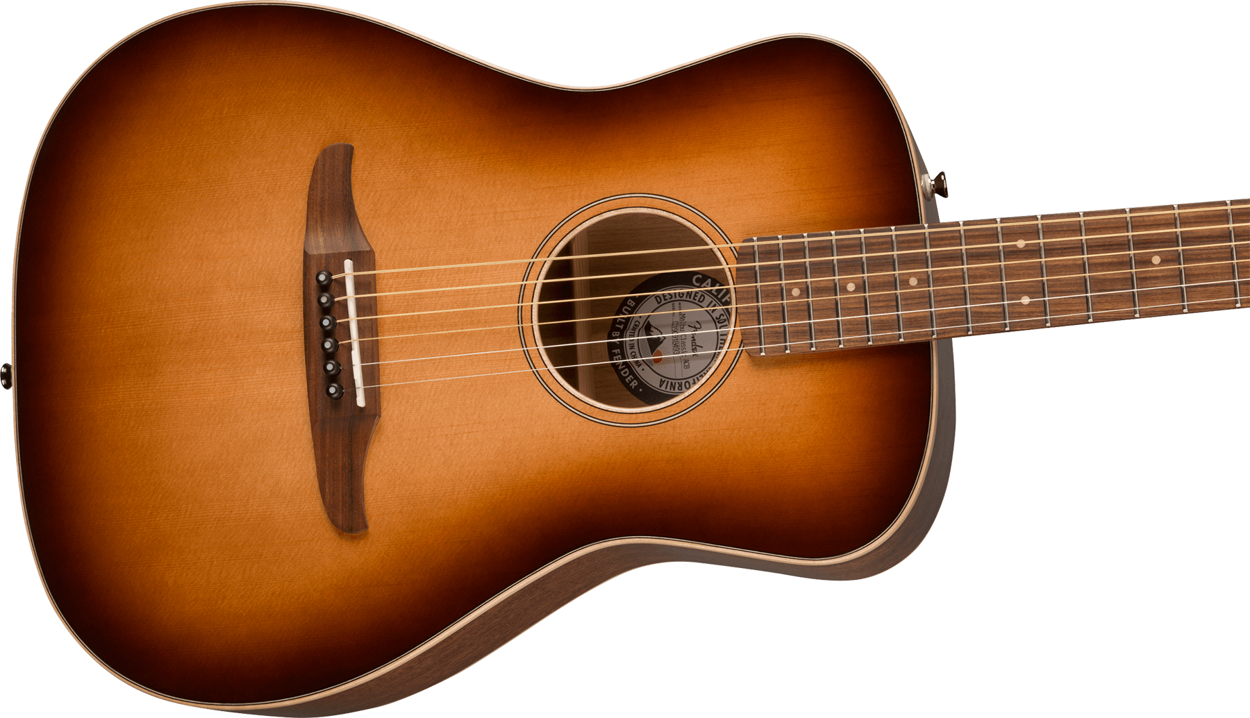 Fender Newporter Classic California Auditorium Cw Epicea Acajou Pf +housse - Aged Cognac Burst - Electro acoustic guitar - Variation 2