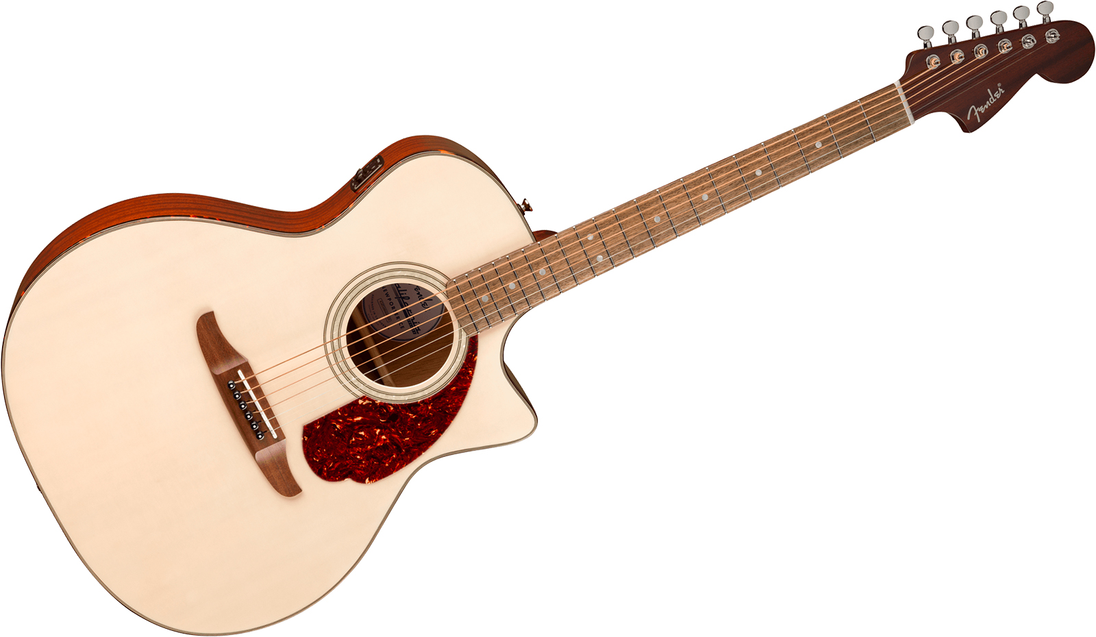Fender Newporter Deluxe Ce California Auditorium Cw Epicea Acajou Wal - White Blonde - Folk guitar - Variation 1