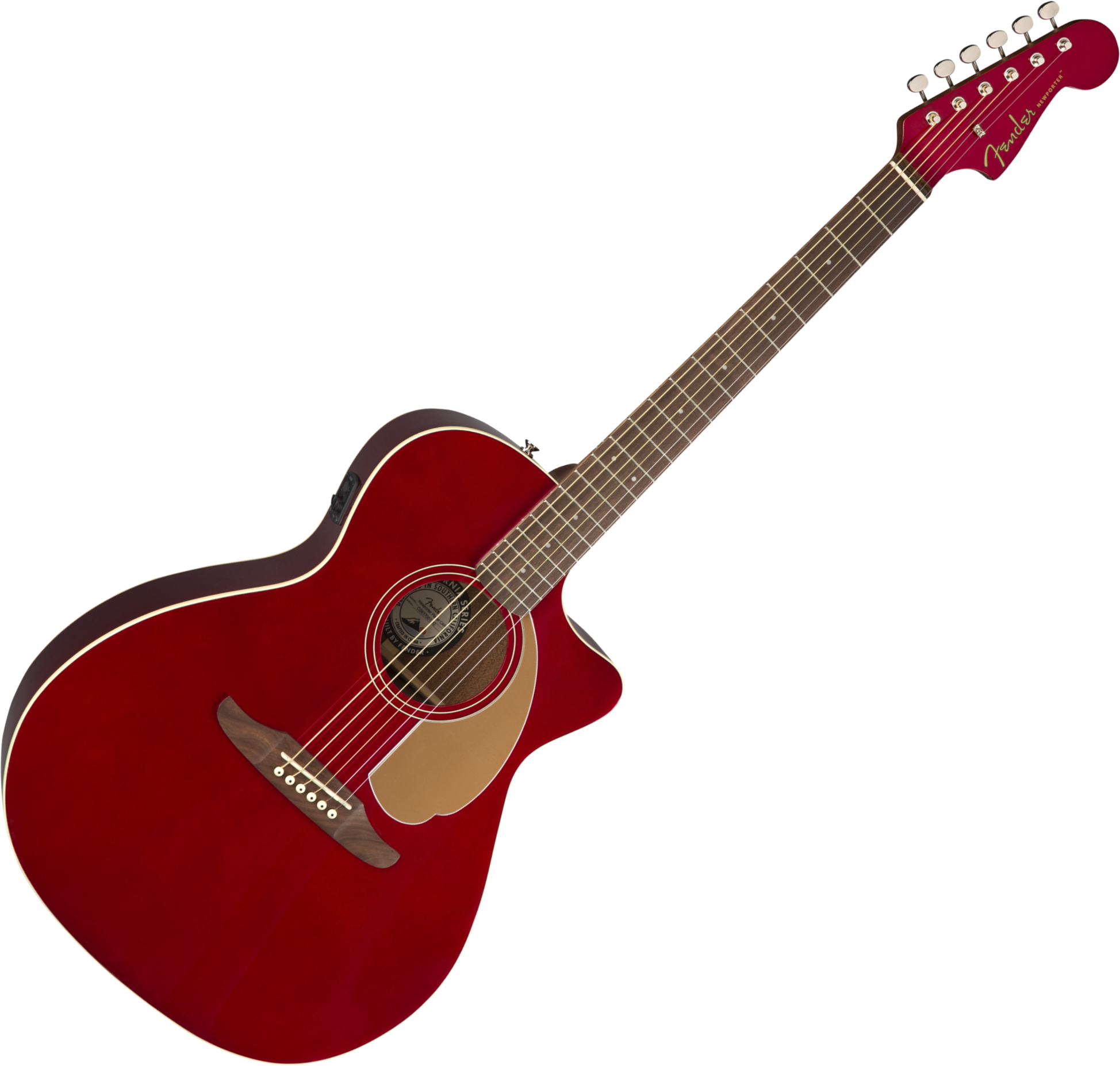 Fender Newporter Player Auditorium Cw Epicea Acajou Wal - Candy Apple Red - Electro acoustic guitar - Variation 1