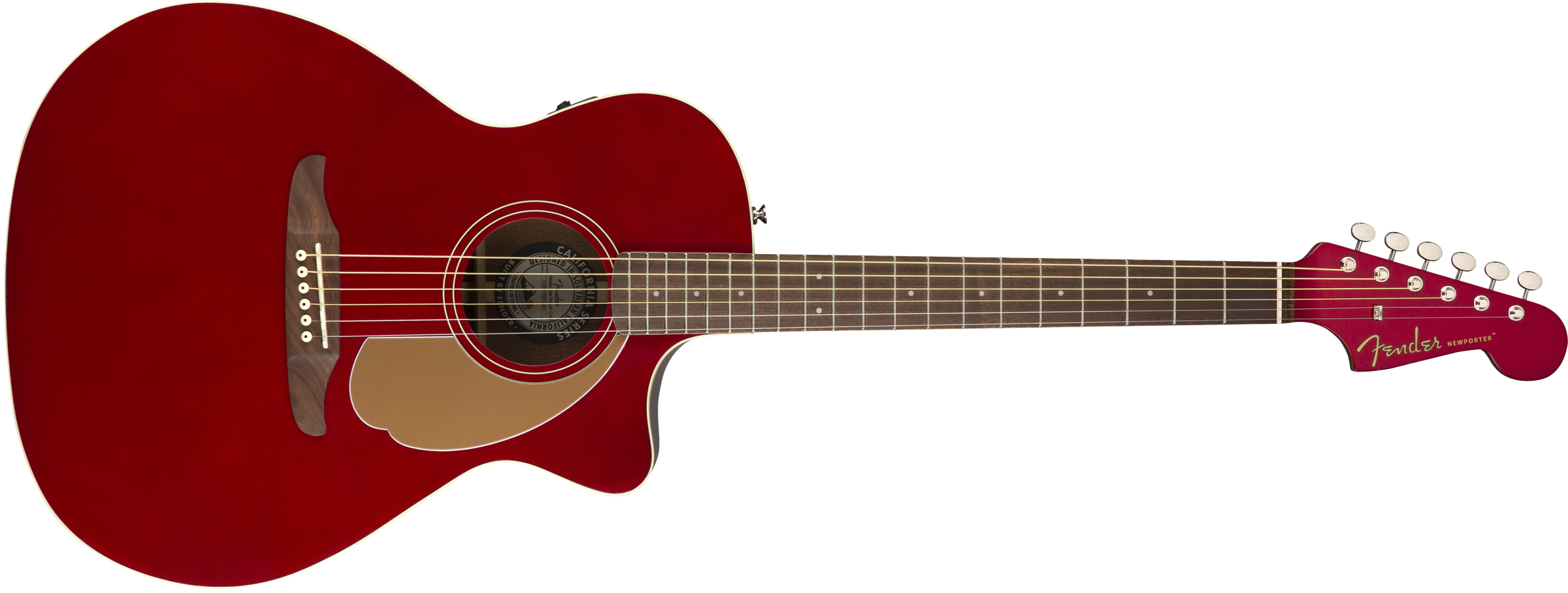 Fender Newporter Player Auditorium Cw Epicea Acajou Wal - Candy Apple Red - Electro acoustic guitar - Variation 2
