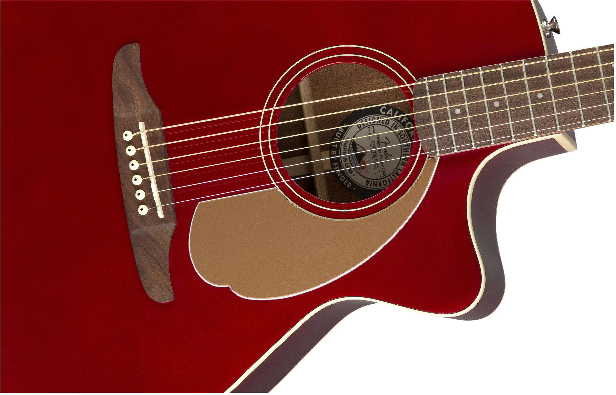 Fender Newporter Player Auditorium Cw Epicea Acajou Wal - Candy Apple Red - Electro acoustic guitar - Variation 3