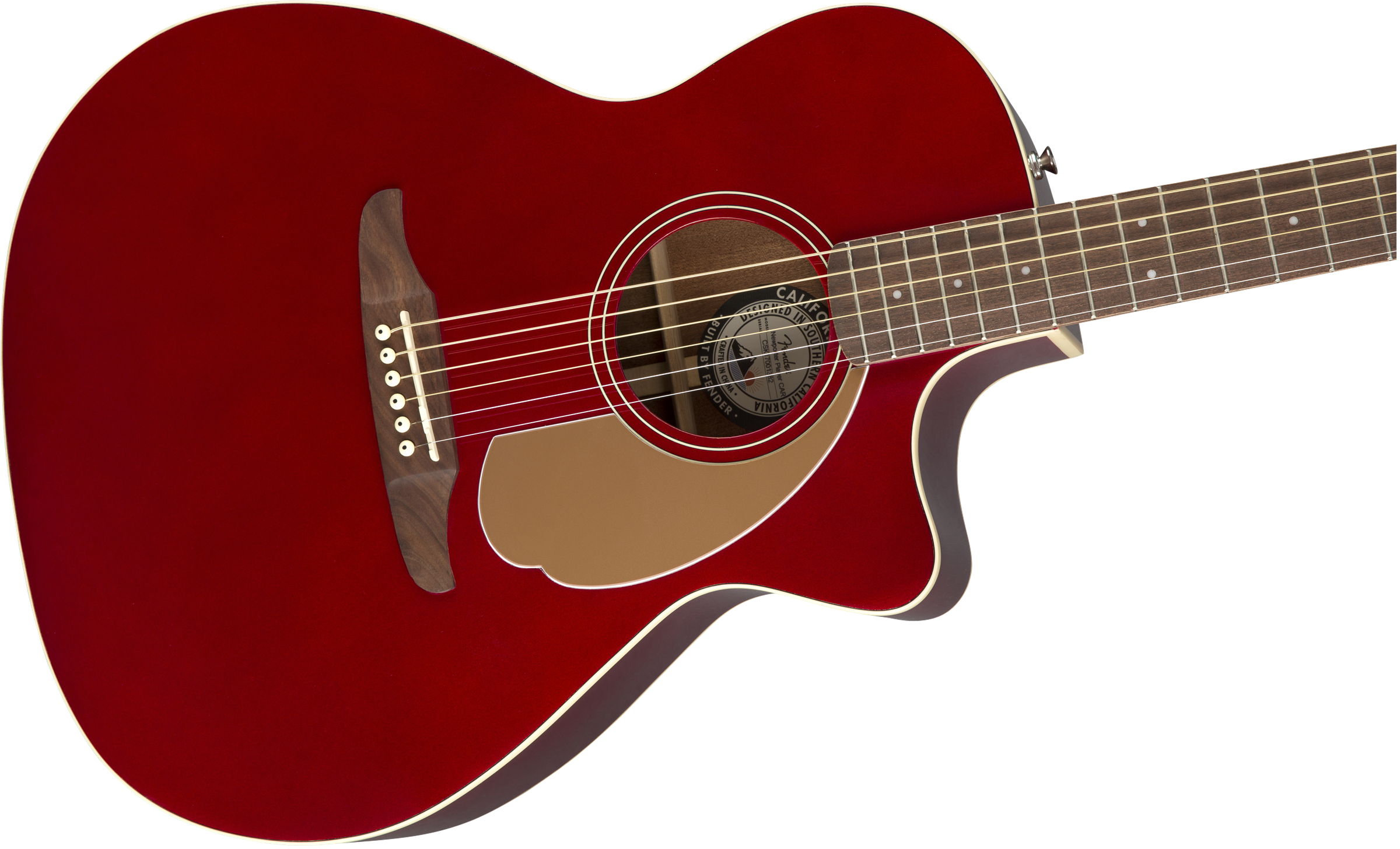 Fender Newporter Player Auditorium Cw Epicea Acajou Wal - Candy Apple Red - Electro acoustic guitar - Variation 4
