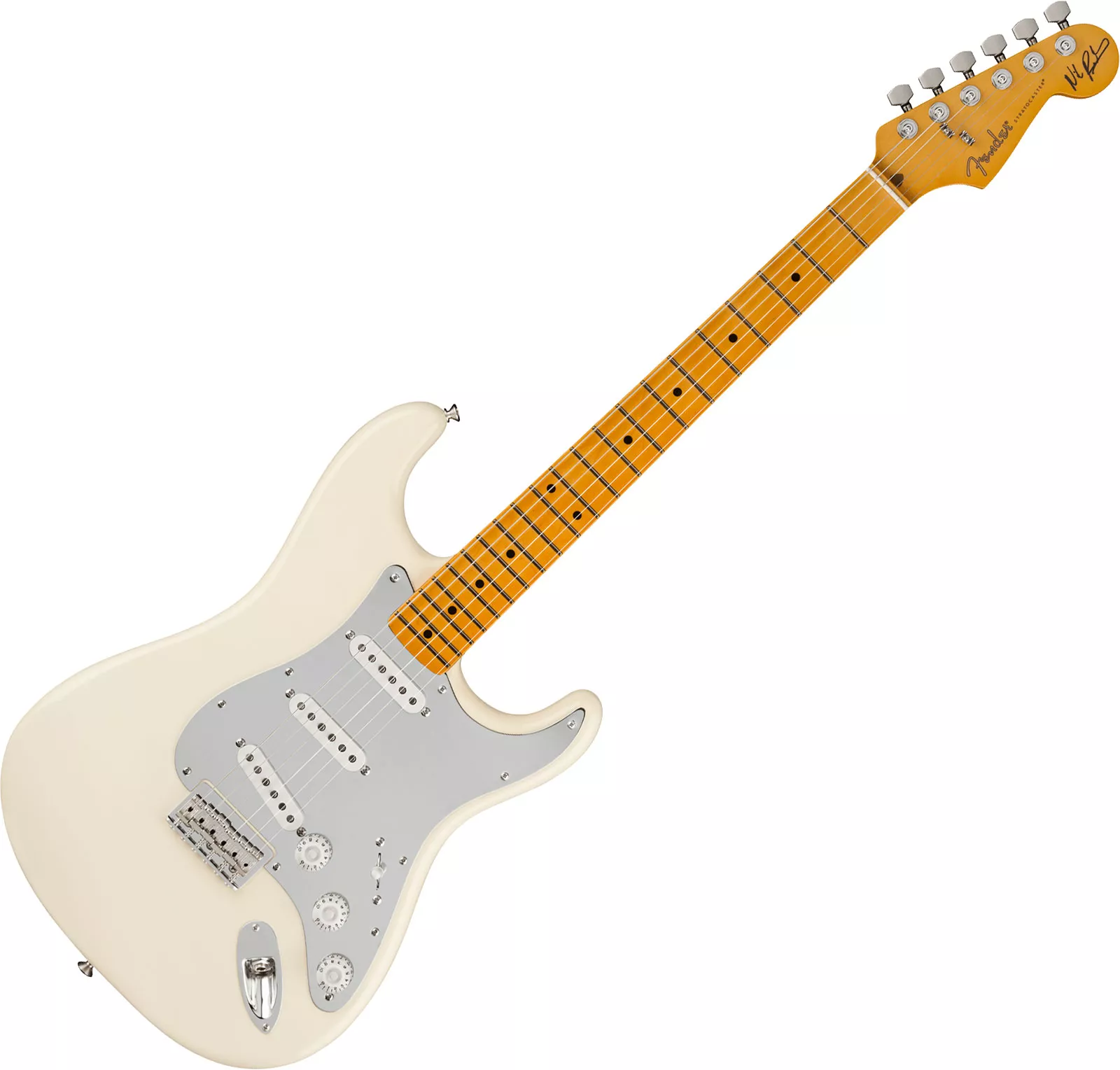 Delegation Sea slug Probably Fender Nile Rodgers Hitmaker Stratocaster (USA, MN) - olympic white Solid  body electric guitar white