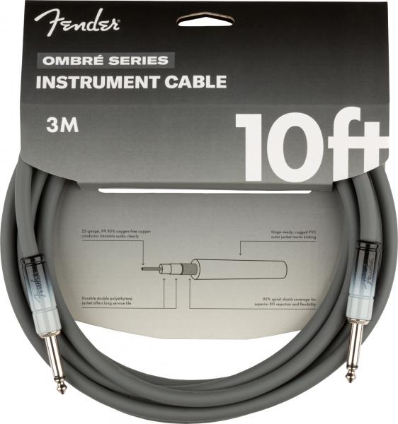 Cable Fender Ombré Instrument Cable, Straight/Straight, 10ft - Silver Smoke