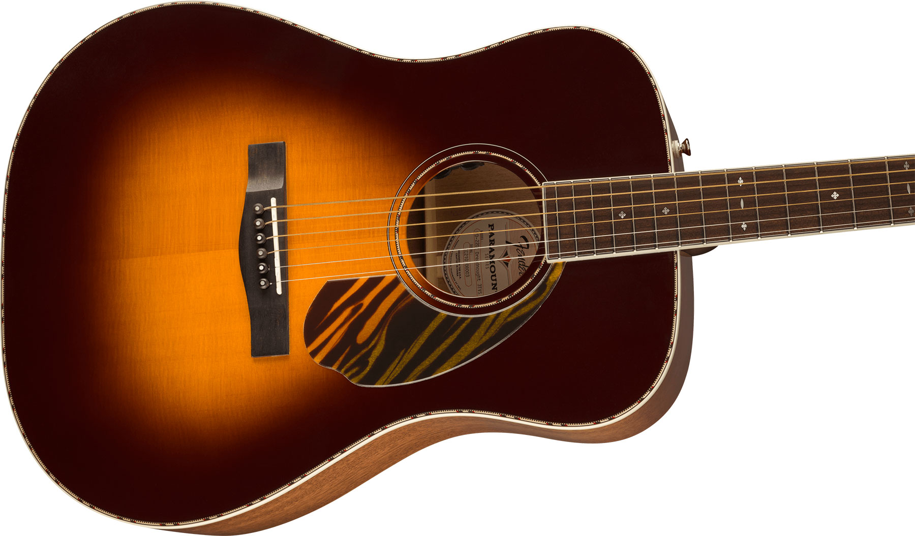 Fender Pd-220e Paramount Dreadnought Epicea Acajou Ova - 3-tone Vintage Sunburst - Electro acoustic guitar - Variation 2