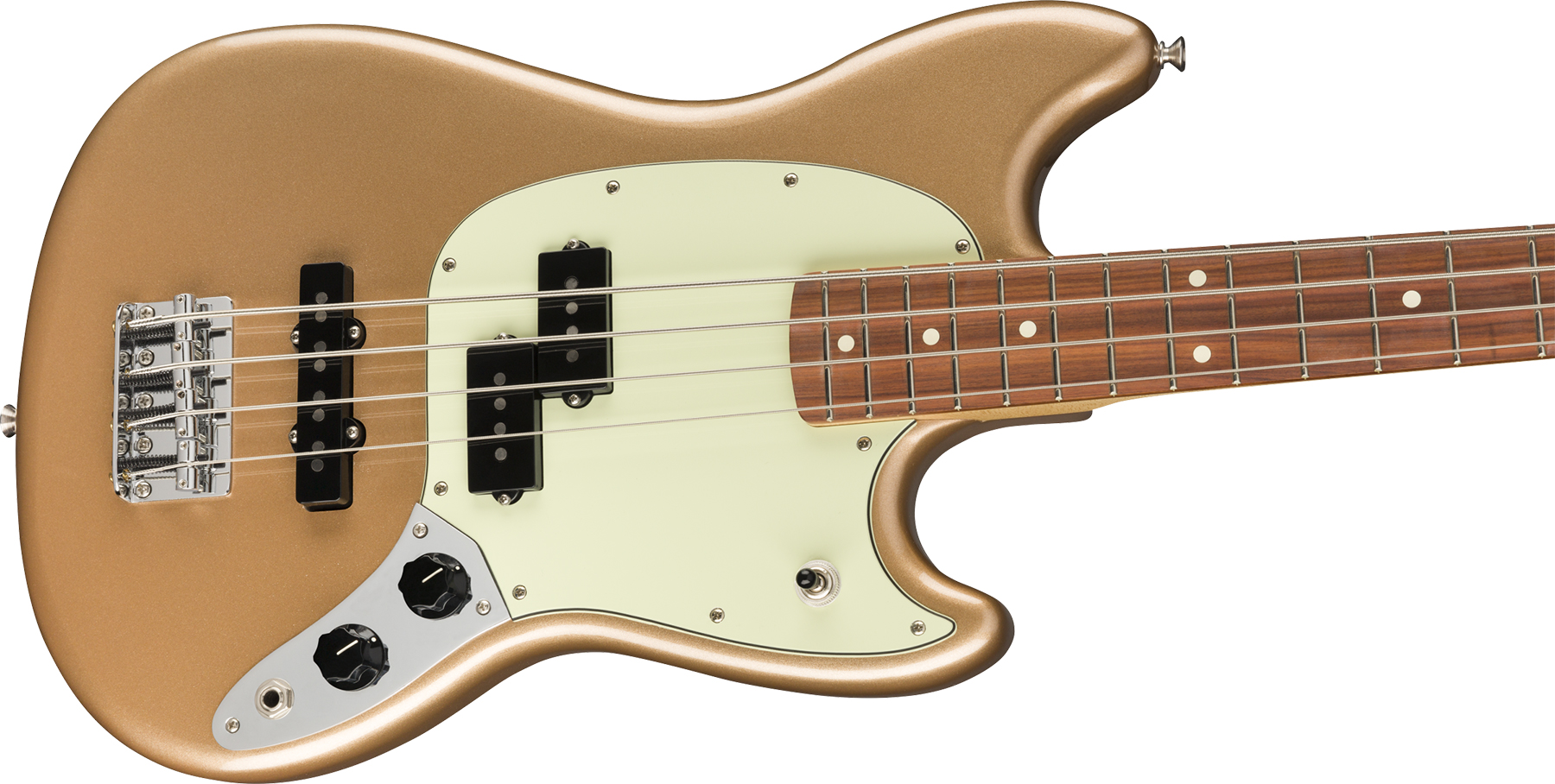 Fender Player Mustang Bass Mex Pf - Firemist Gold - Electric bass for kids - Variation 2