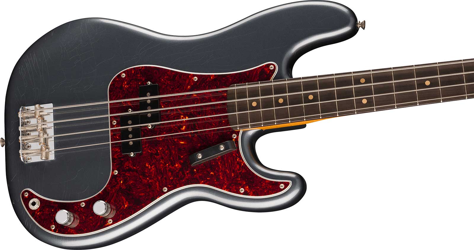 Fender Precision Bass 60s Road Worn Vintera 2 Ltd Mex Rw - Charcoal Frost Metallic - Solid body electric bass - Variation 2