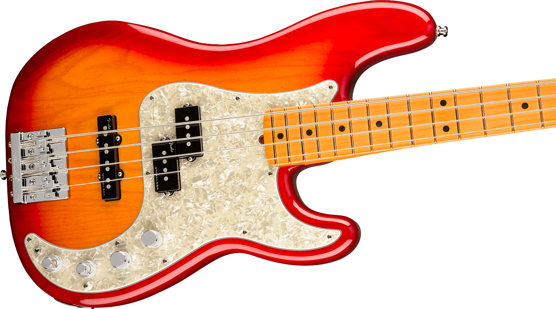 Fender Precision Bass American Ultra 2019 Usa Mn - Plasma Red Burst - Solid body electric bass - Variation 2