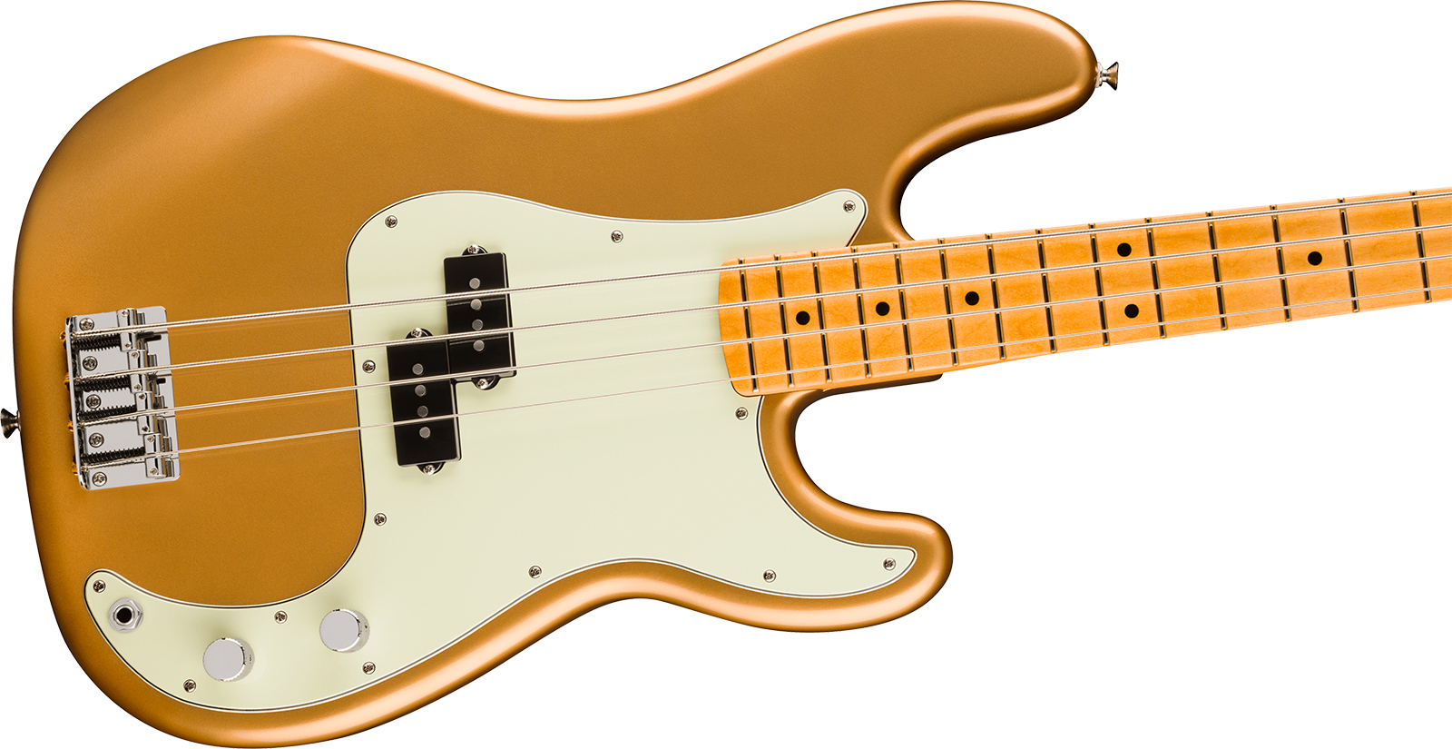 Fender Precision Bass Player Ii 75th Ann. Mex Ht 2s Mn - Aztec Gold - Solid body electric bass - Variation 2