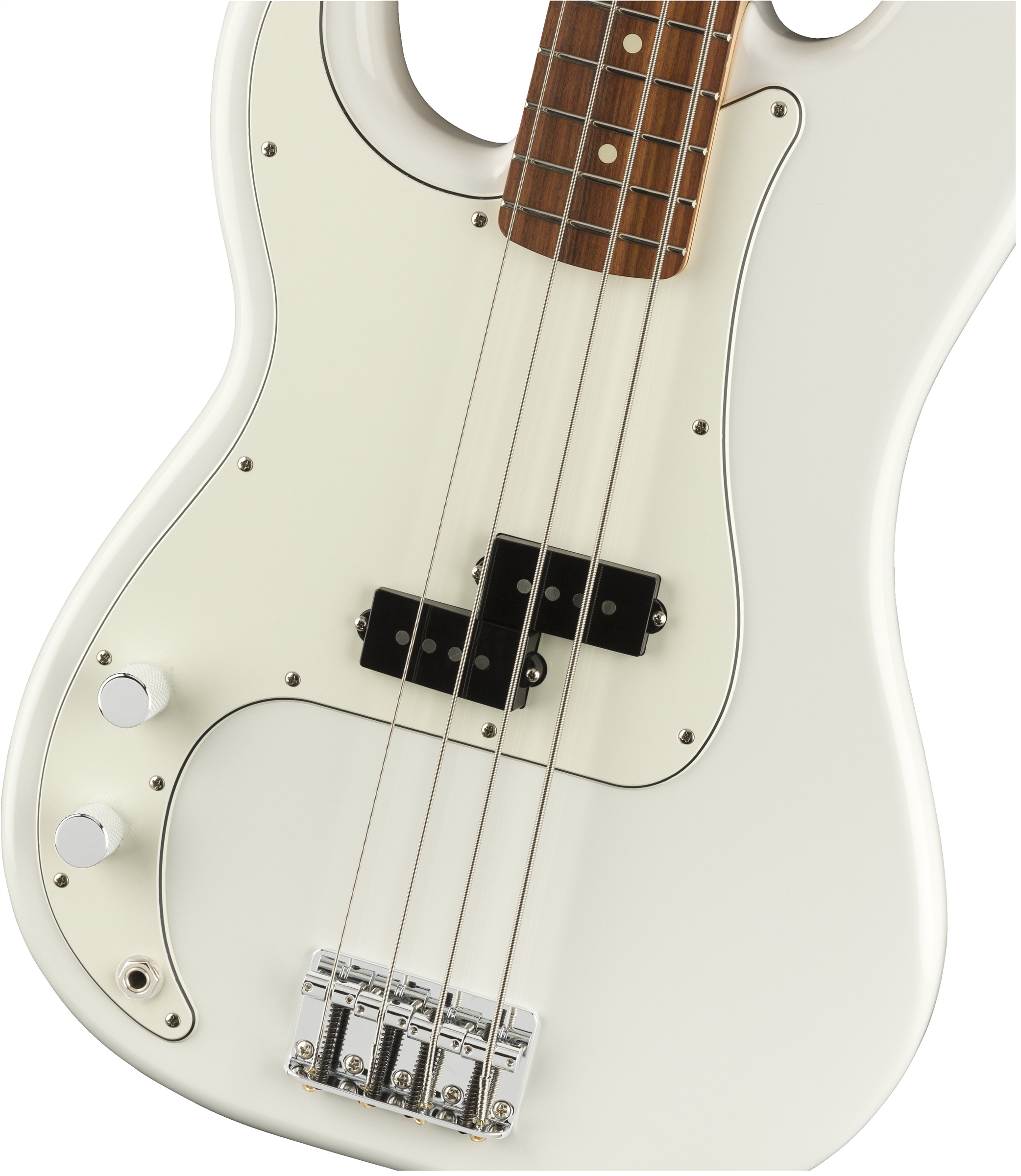 Fender Precision Bass Player Lh Gaucher Mex Pf - Polar White - Solid body electric bass - Variation 2