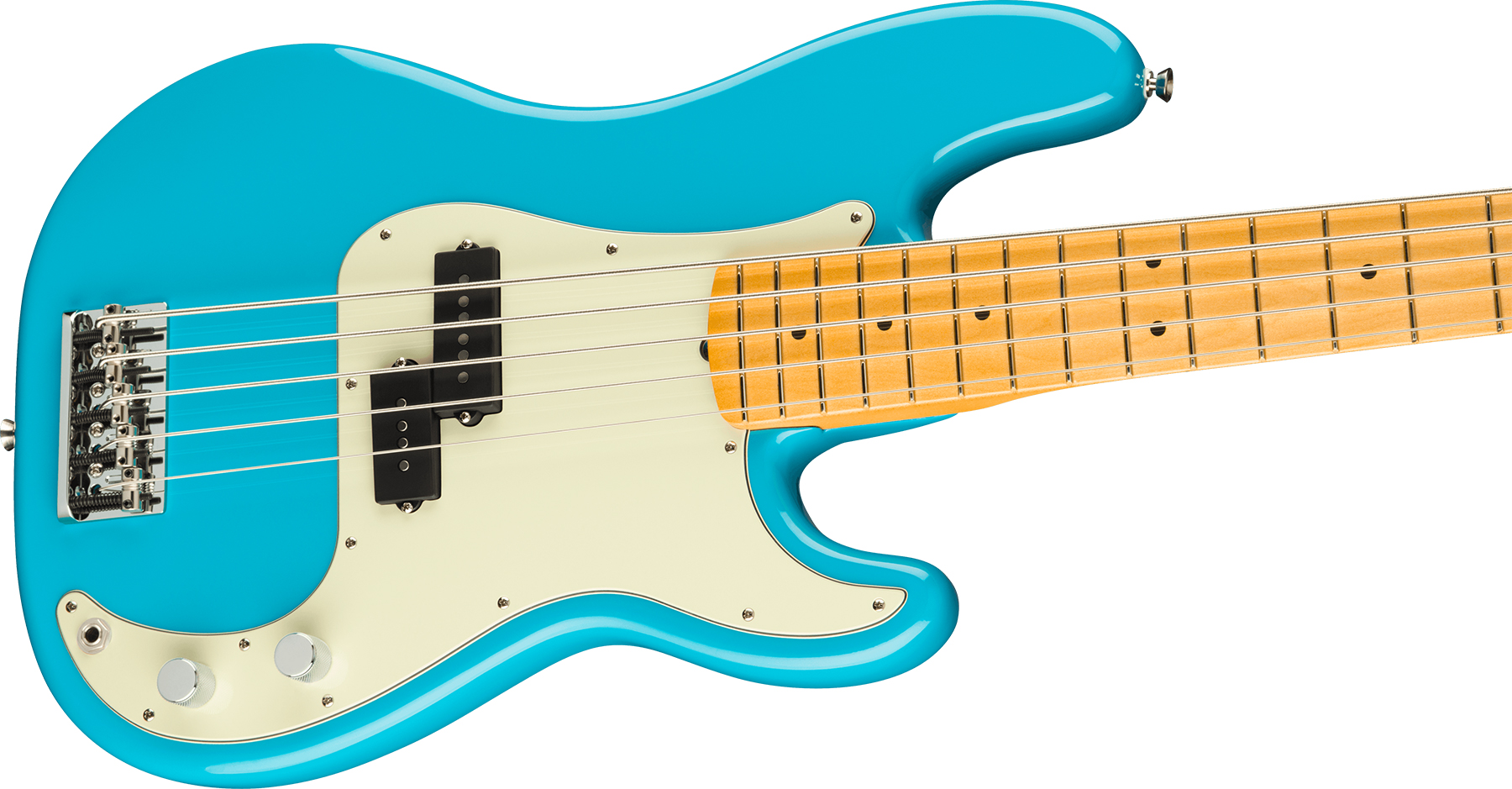 Fender Precision Bass V American Professional Ii Usa 5-cordes Mn - Miami Blue - Solid body electric bass - Variation 2