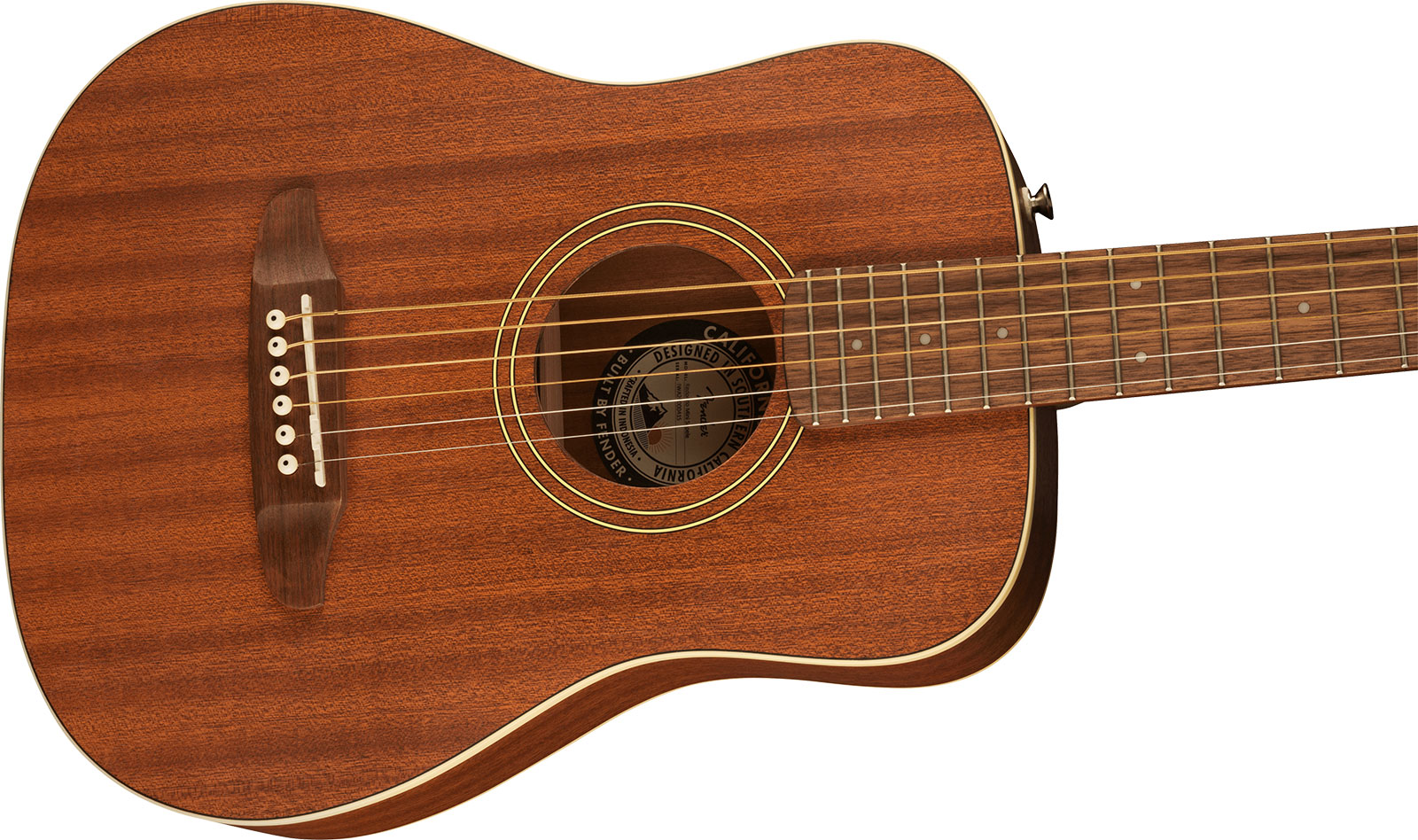 Fender Redondo Mini All Mahogany California Ltd Dreadnought 1/2 Tout Acajou Noy - Natural Satin - Travel acoustic guitar - Variation 2