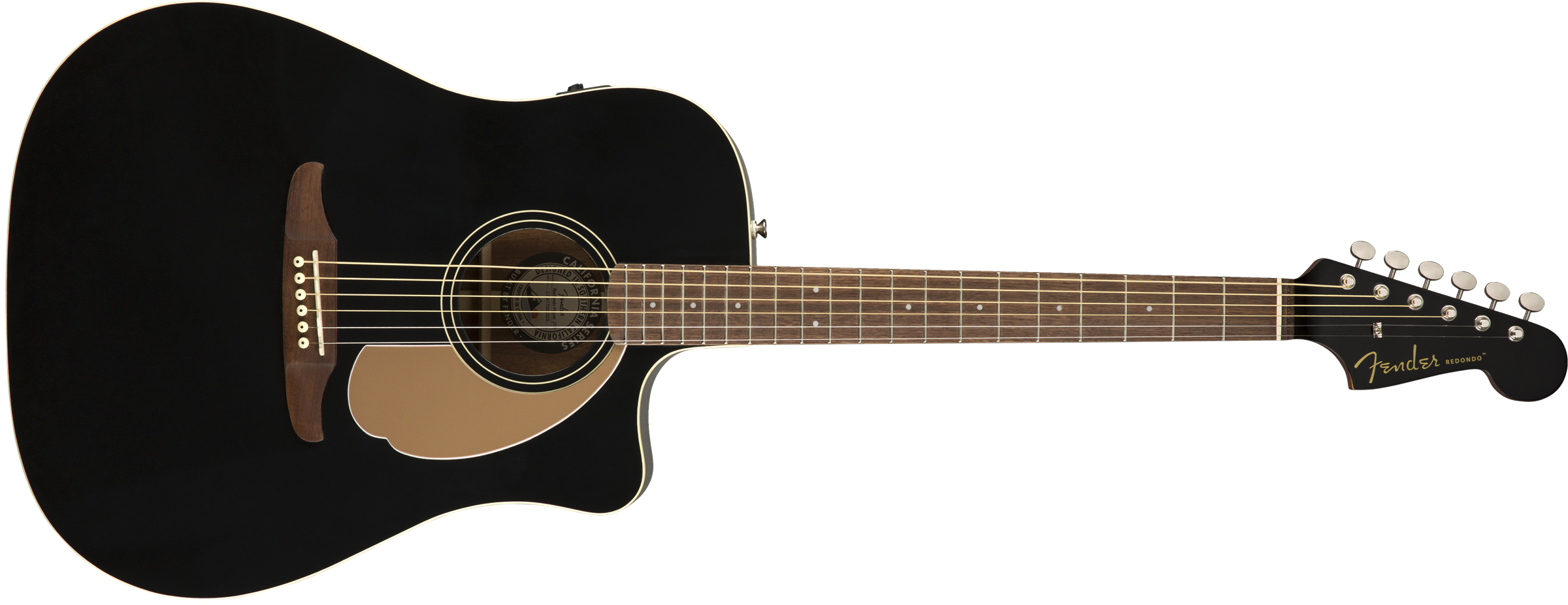 Fender Redondo California Player Dreadnought Cw Epicea Acajou Pau - Jetty Black - Electro acoustic guitar - Variation 1