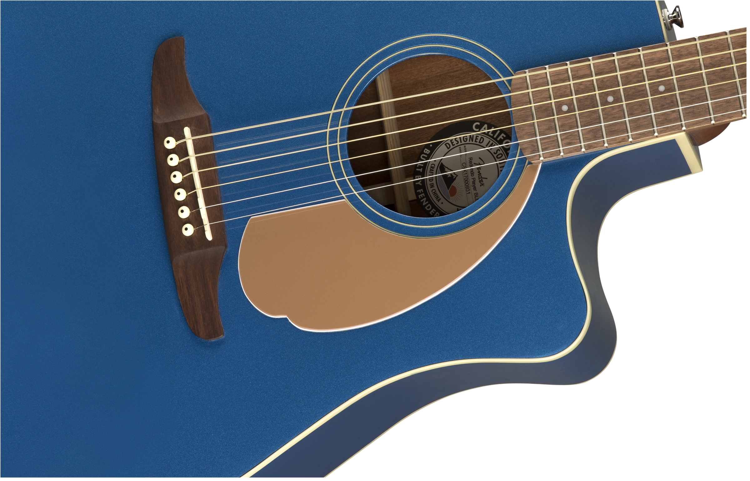 Fender Redondo California Player Dreadnought Cw Epicea Acajou Pau - Belmont Blue - Electro acoustic guitar - Variation 2