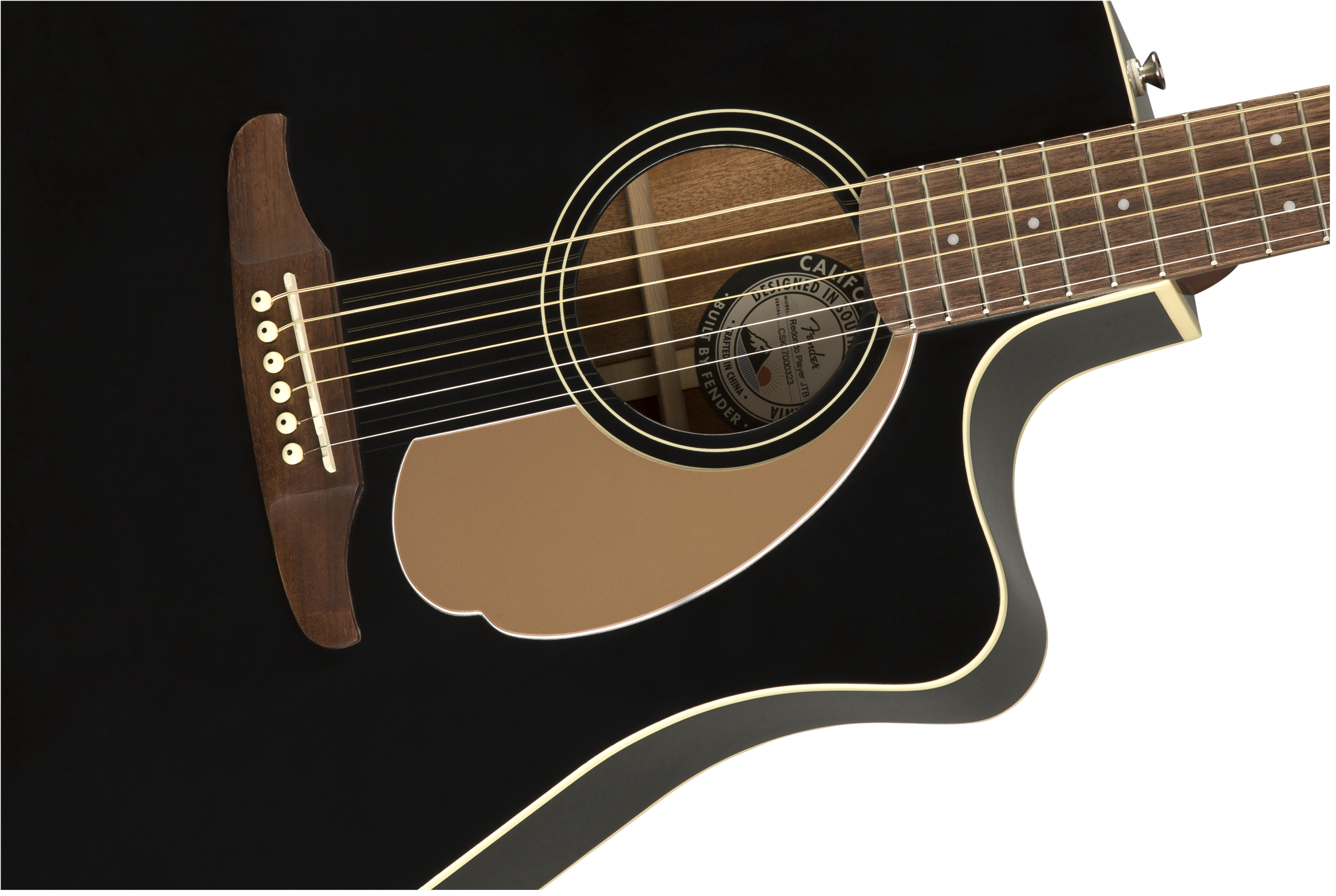 Fender Redondo California Player Dreadnought Cw Epicea Acajou Pau - Jetty Black - Electro acoustic guitar - Variation 2