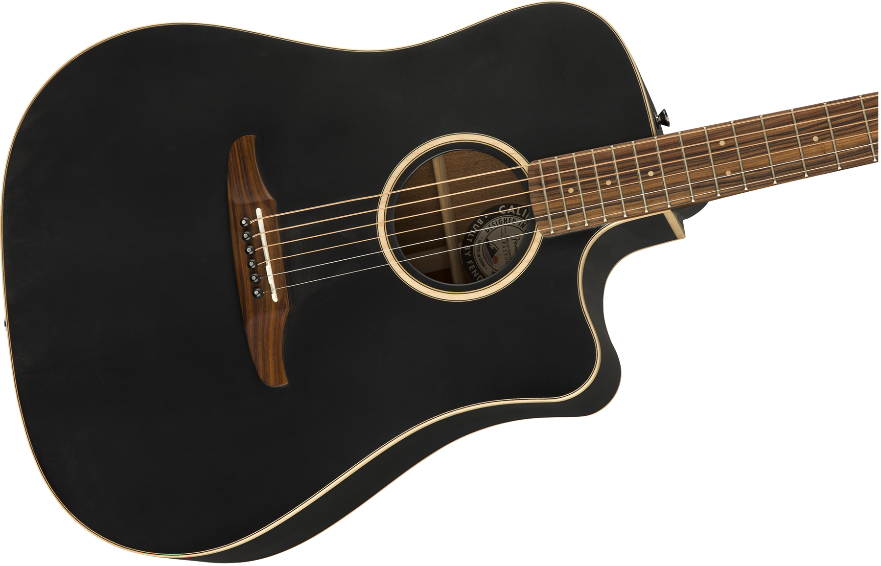 Fender Redondo Special California Dreadnought  Cw Epicea Acajou Pf +housse - Matte Black - Electro acoustic guitar - Variation 2