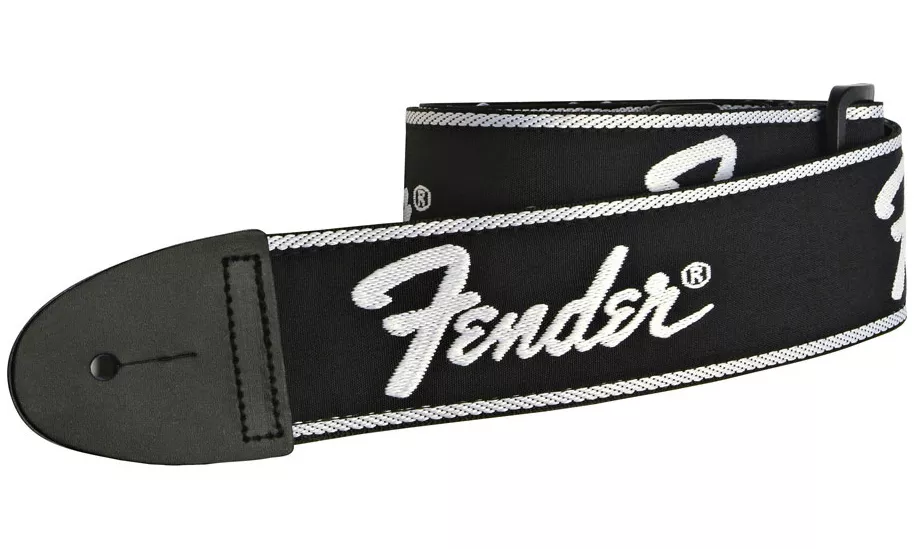 Straps Running Logo - Black Guitar strap Fender