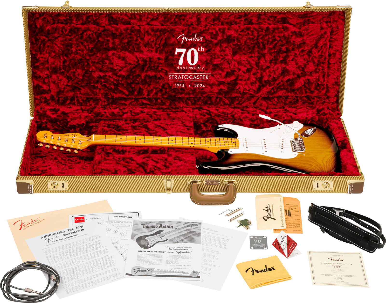 Fender Strat 1954 70th Anniversary American Vintage Ii Ltd Usa 3s Trem Mn - 2-color Sunburst - Str shape electric guitar - Variation 4