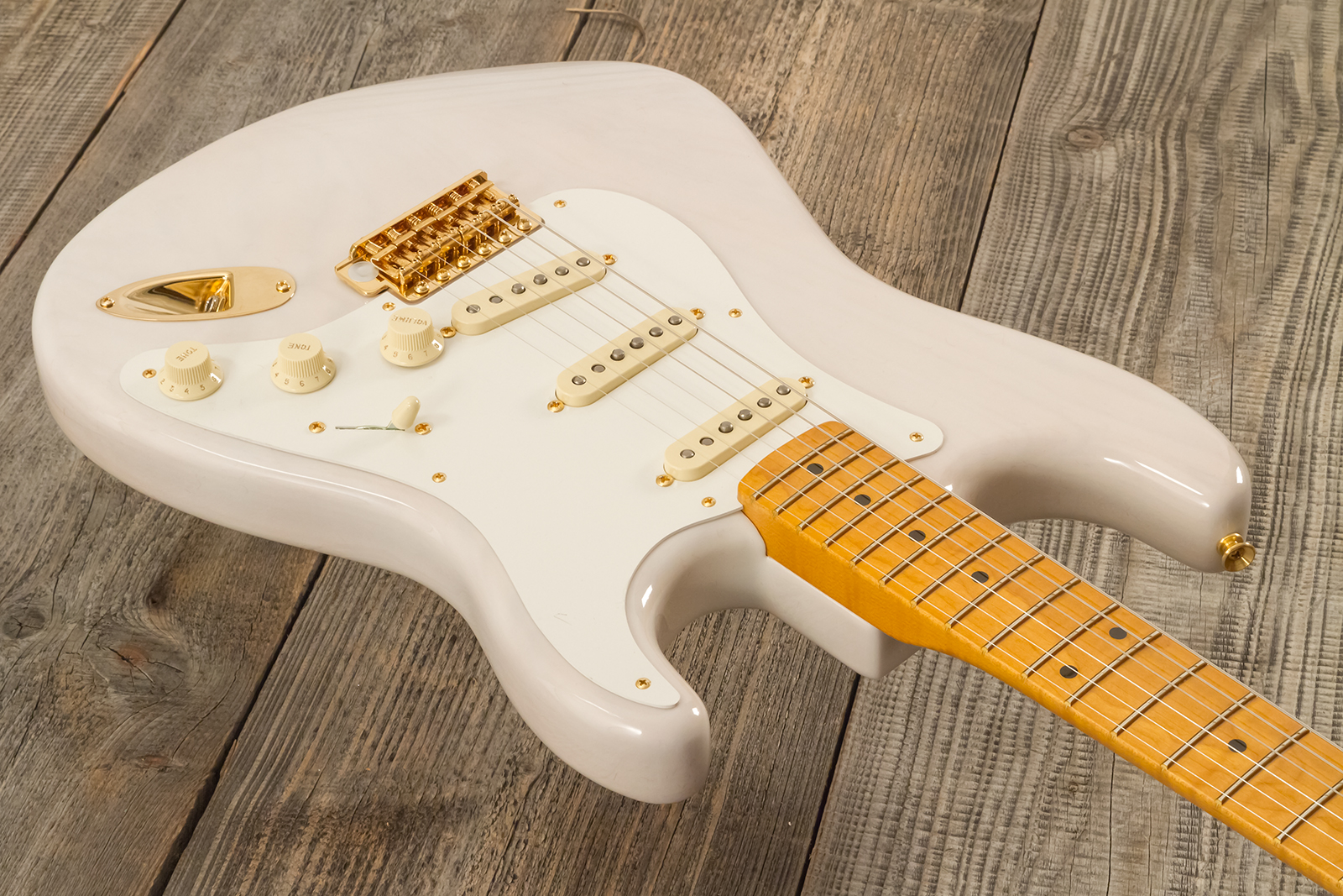 Fender Strat 1957 American Vintage Ii Ltd Usa 3s Trem Mn - White Blonde - Str shape electric guitar - Variation 2