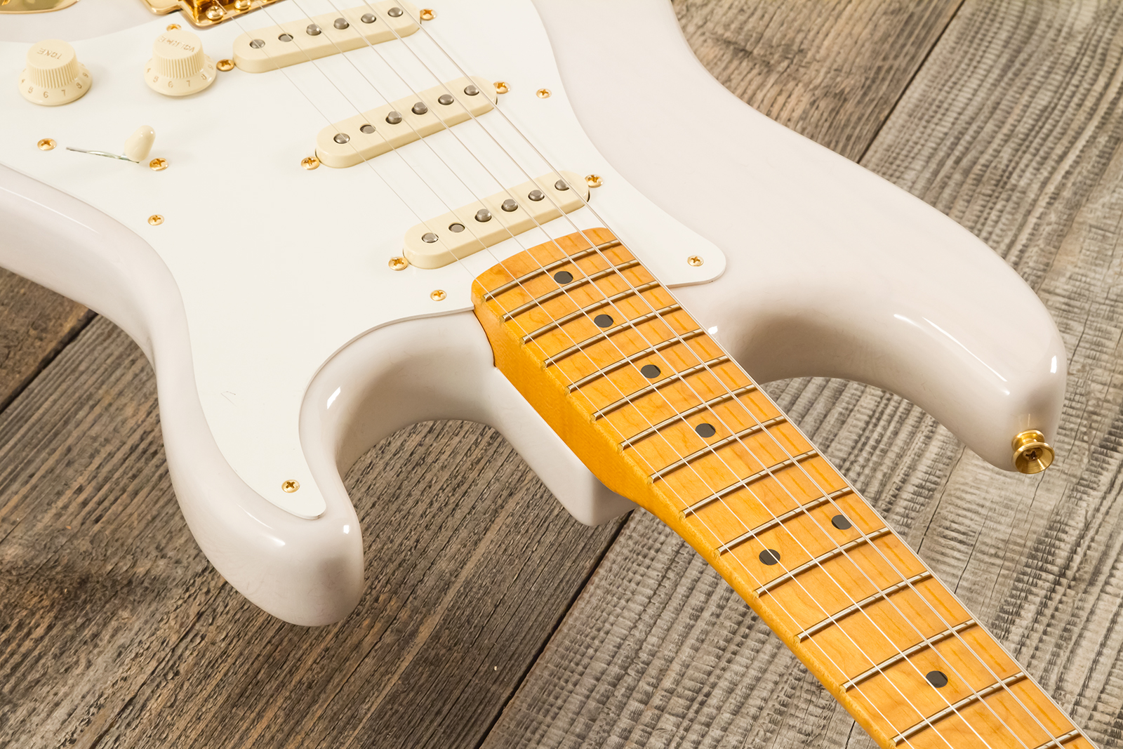 Fender Strat 1957 American Vintage Ii Ltd Usa 3s Trem Mn - White Blonde - Str shape electric guitar - Variation 5