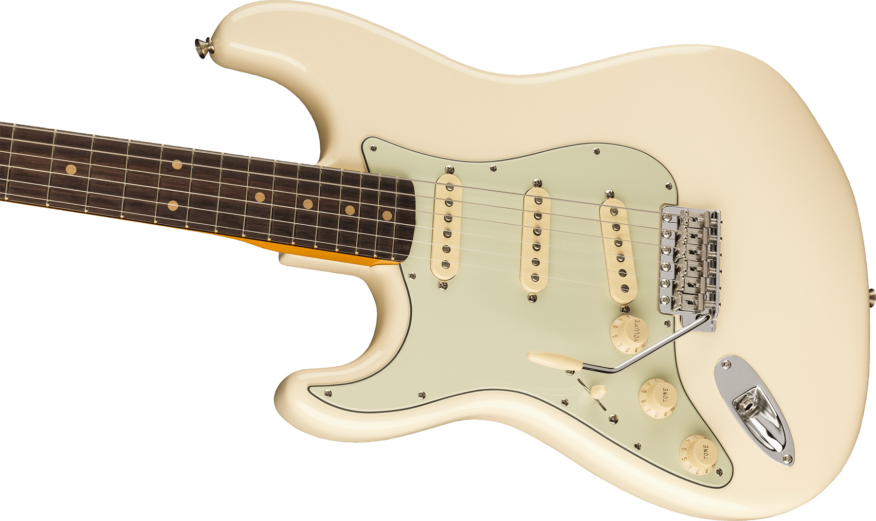 Fender Strat 1961 American Vintage Ii Lh Gaucher Usa 3s Trem Rw - Olympic White - Left-handed electric guitar - Variation 2