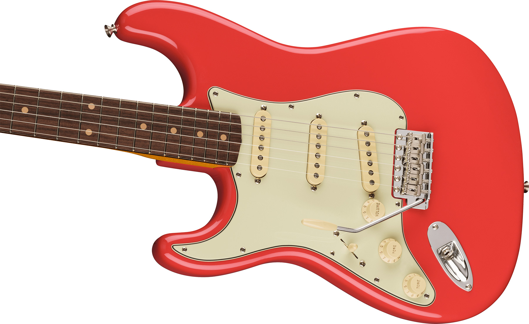 Fender Strat 1961 American Vintage Ii Lh Gaucher Usa 3s Trem Rw - Fiesta Red - Left-handed electric guitar - Variation 2