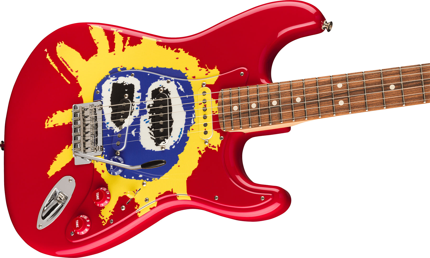 Fender Strat 30th Anniversary Screamadelica Ltd Mex 3s Trem Pf - Red Blue Yellow - Str shape electric guitar - Variation 2
