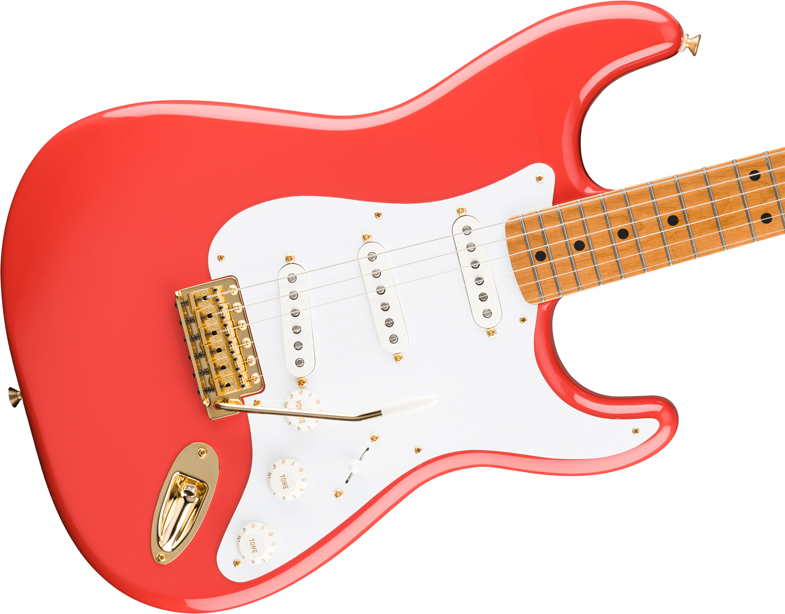 Fender Strat 50s Vintera 2 Mex 3s Custom Shop Trem Mn - Fiesta Red - Str shape electric guitar - Variation 2