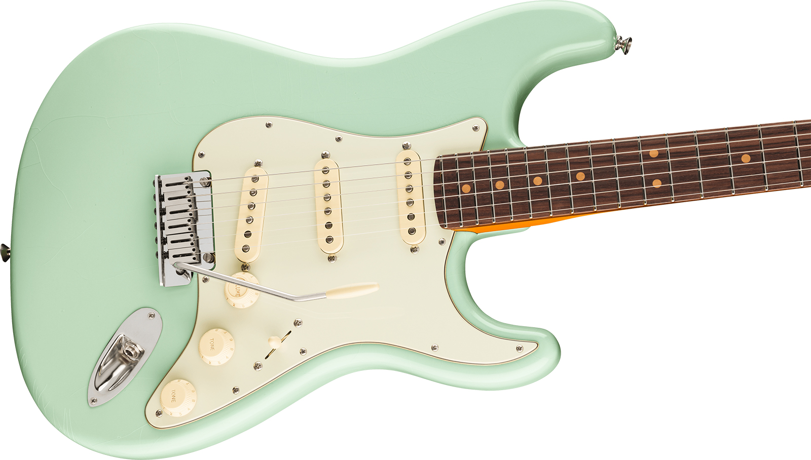 Fender Strat 60s American Ultra Luxe Usa 3s Trem Rw - Surf Green - Str shape electric guitar - Variation 2