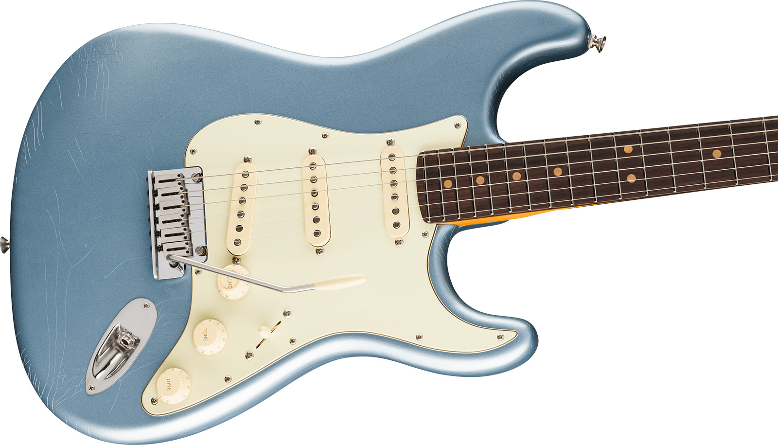 Fender Strat 60s American Ultra Luxe Usa 3s Trem Rw - Ice Blue Metallic - Str shape electric guitar - Variation 2