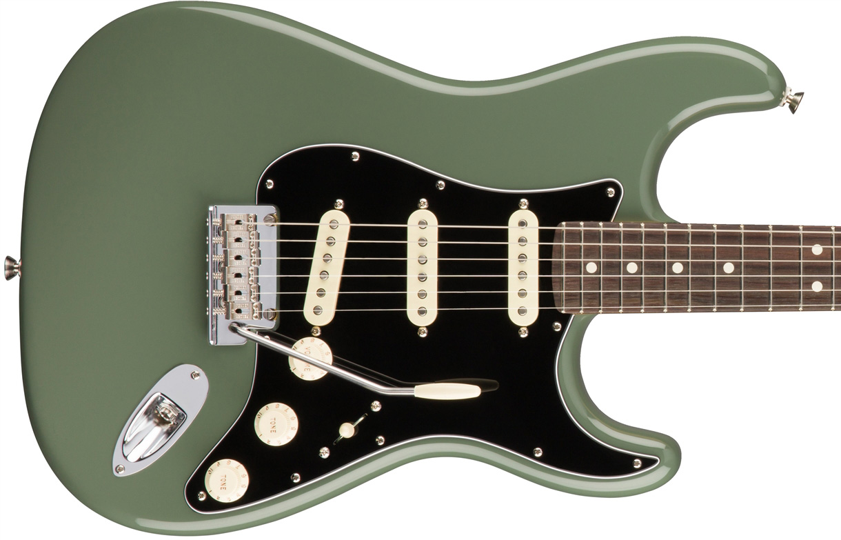 Fender Strat American Professional 2017 3s Usa Rw - Antique Olive - Str shape electric guitar - Variation 1