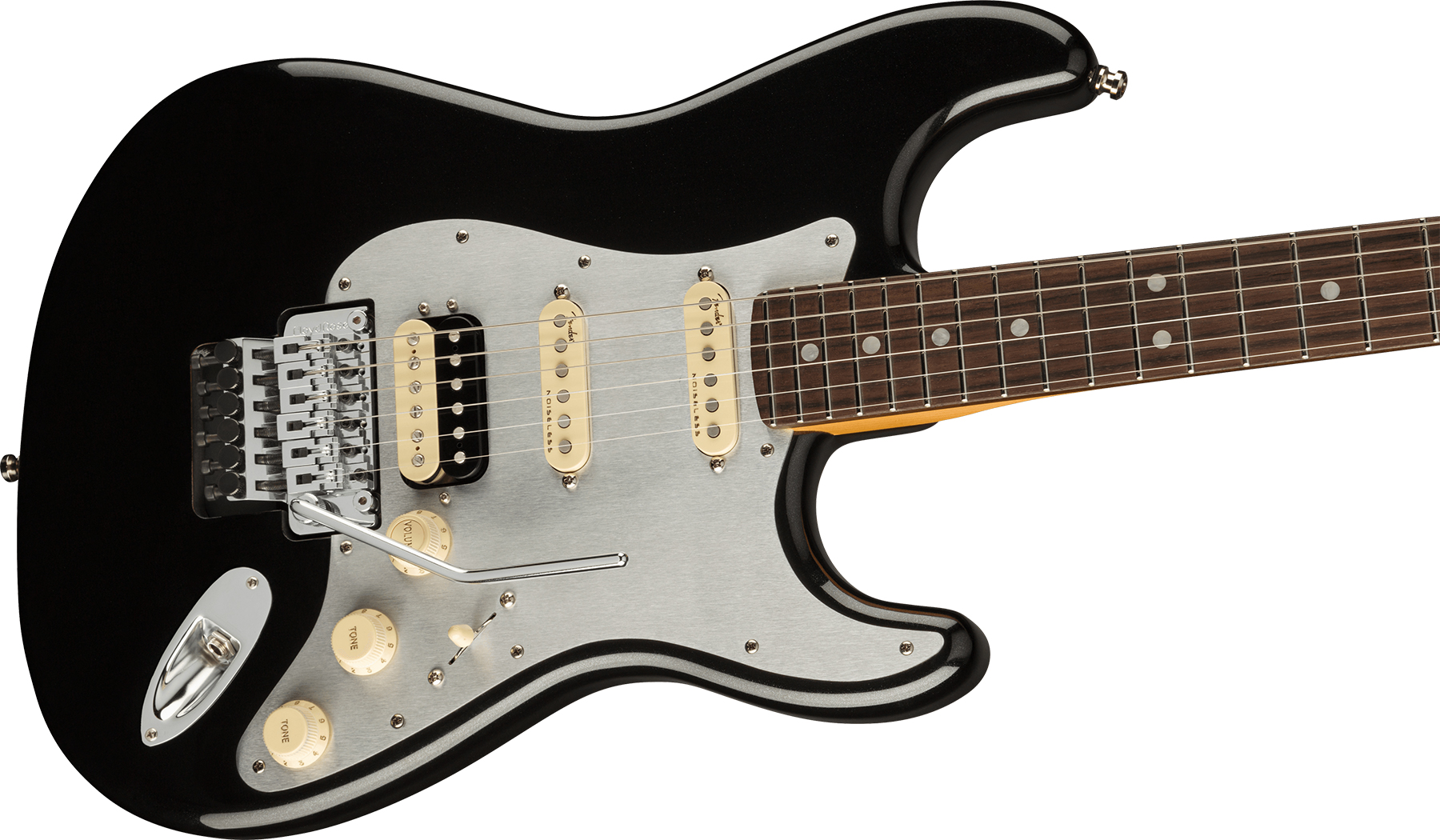 Fender American Ultra Luxe Stratocaster RW HSS FR Mystic Black « Electric  Guitar