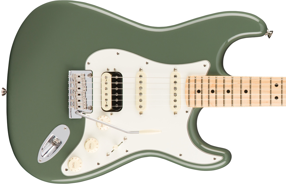 Fender Strat Hss Shawbucker American Professional Usa Mn - Antique Olive - Str shape electric guitar - Variation 1