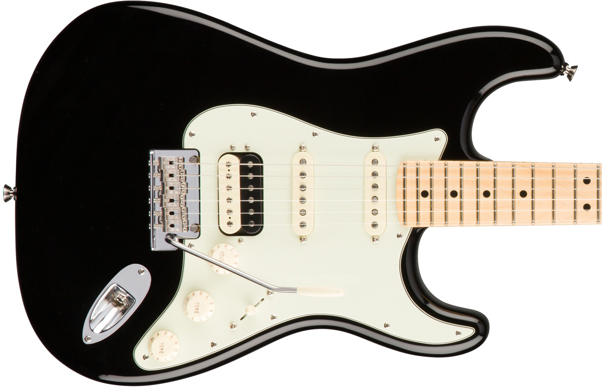 Fender Strat Hss Shawbucker American Professional Usa Mn - Black - Str shape electric guitar - Variation 1