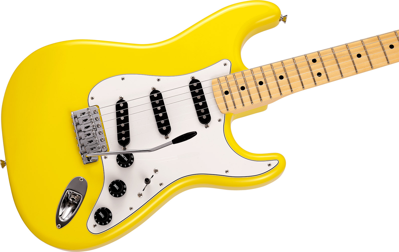 Fender Strat International Color Ltd Jap 3s Trem Mn - Monaco Yellow - Str shape electric guitar - Variation 2
