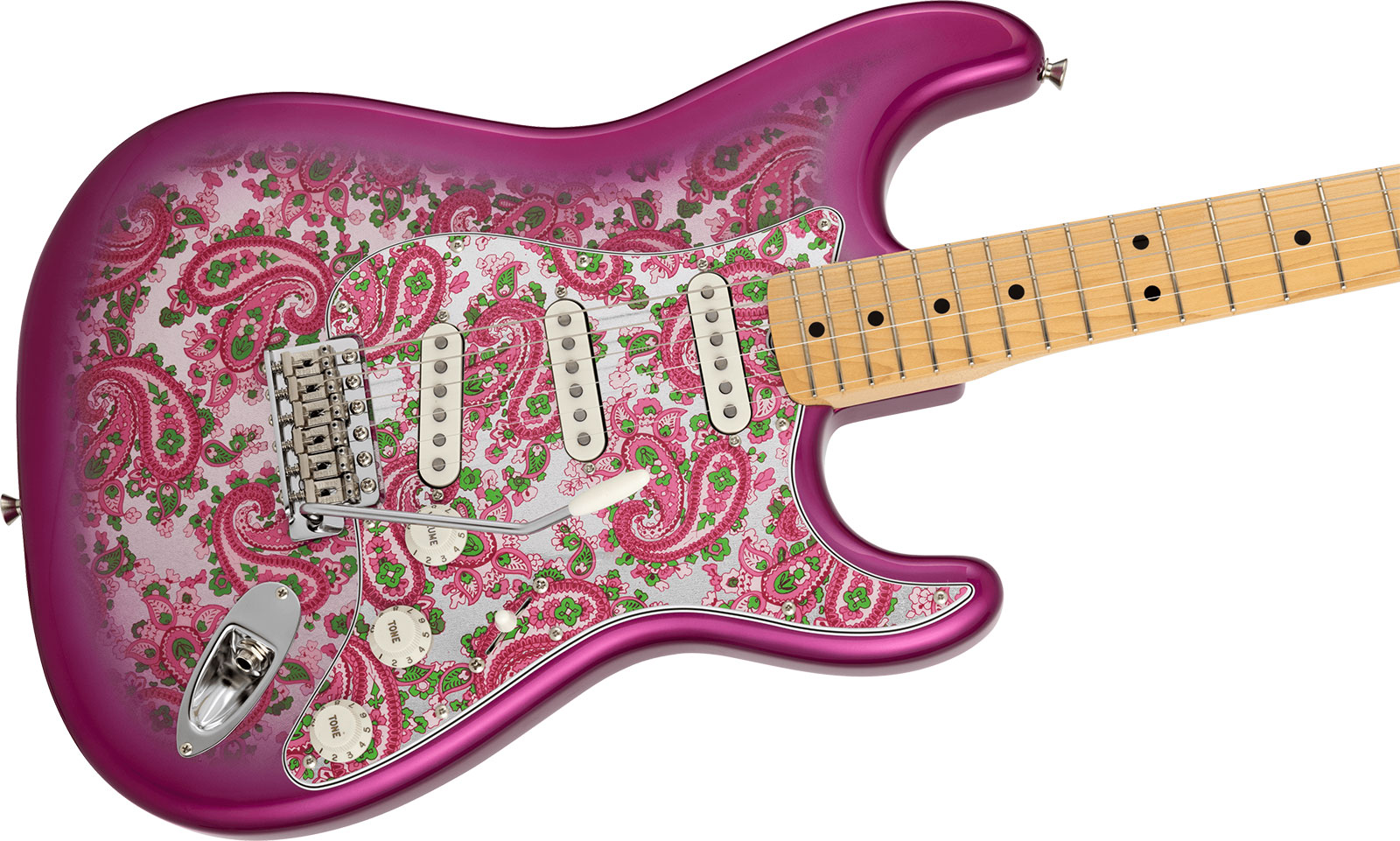 Fender Strat Ltd Jap 3s Trem Mn - Pink Paisley - Str shape electric guitar - Variation 2