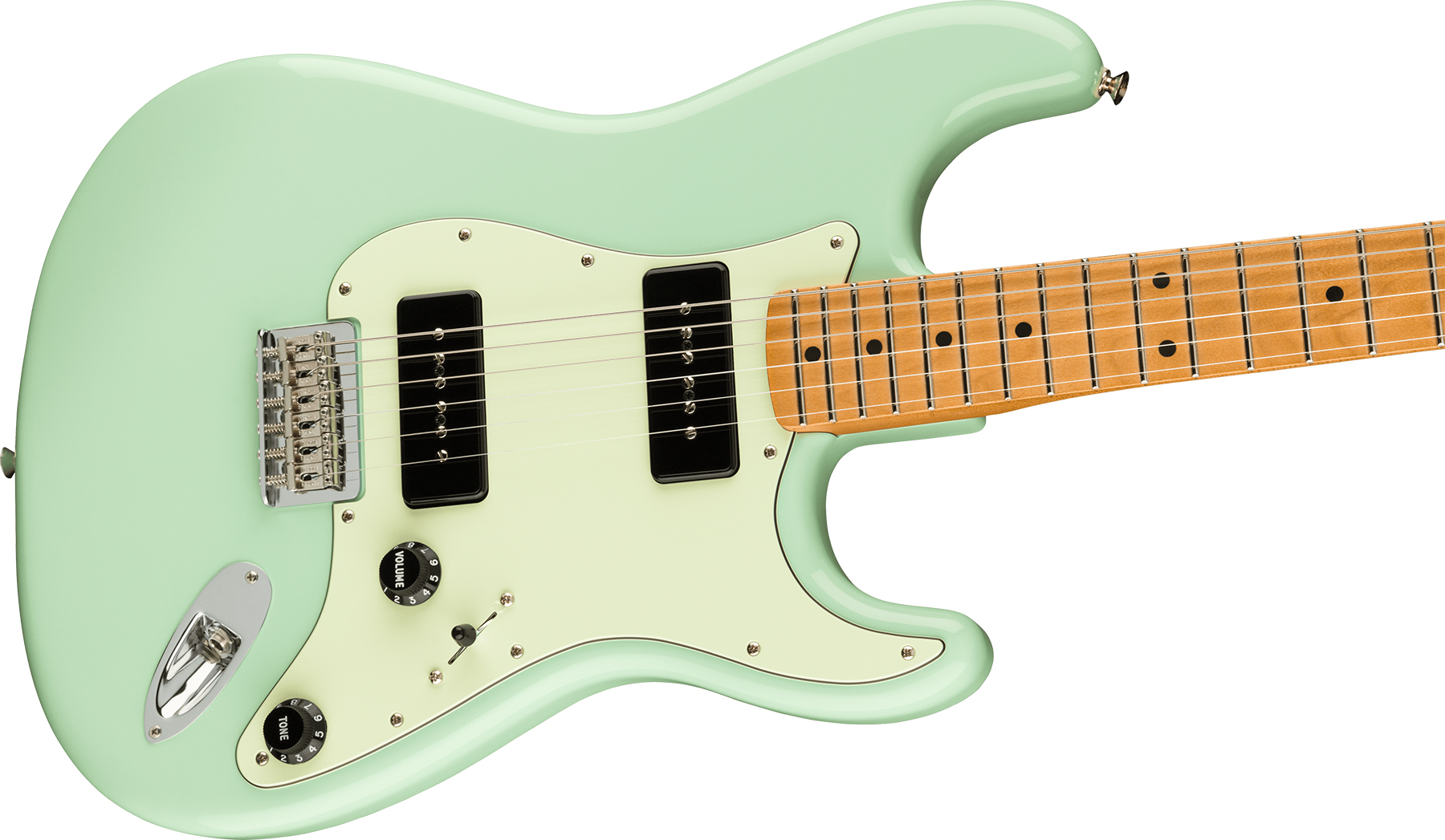 Fender Strat Noventa Mex Ss Ht Mn +housse - Surf Green - Str shape electric guitar - Variation 2