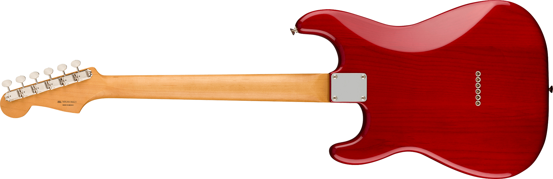 Fender Strat Noventa Mex Ss Ht Pf +housse - Crimson Red Transparent - Str shape electric guitar - Variation 1