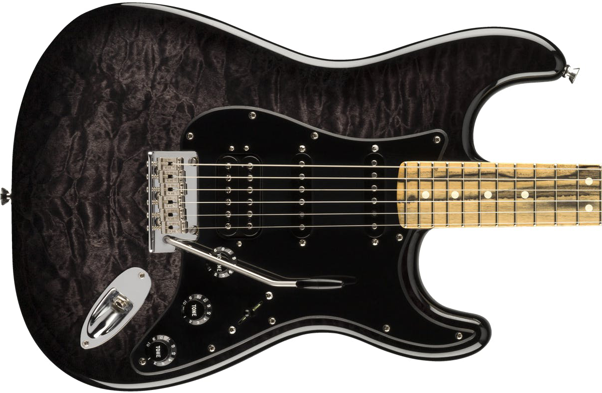 Fender Strat Pale Moon Fsr Ltd 2020 Usa Hss Eb - Trans Black - Str shape electric guitar - Variation 1