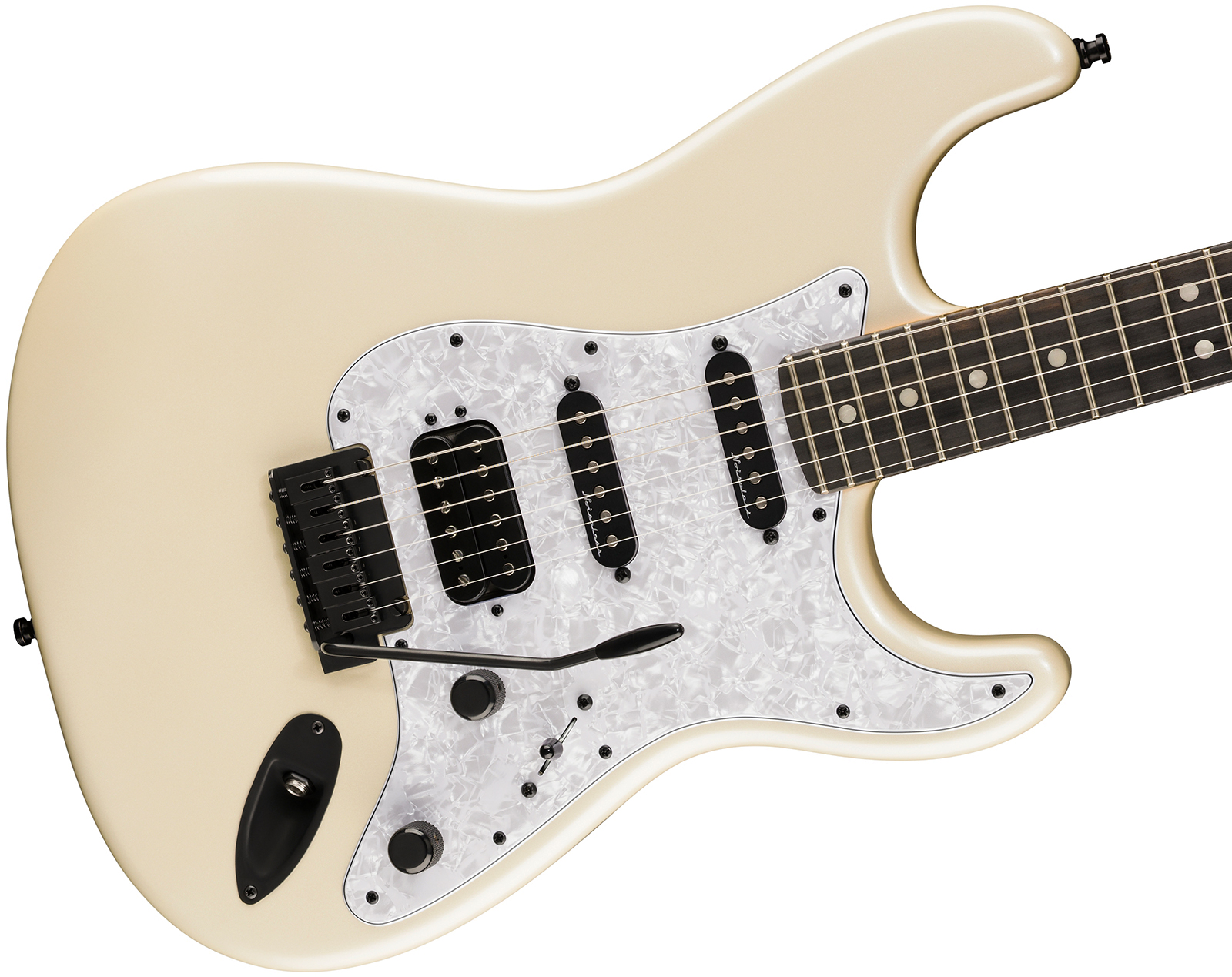 Fender Strat Player Fusion Ltd Mex Hss Trem Eb - Olympic Pearl - Str shape electric guitar - Variation 2
