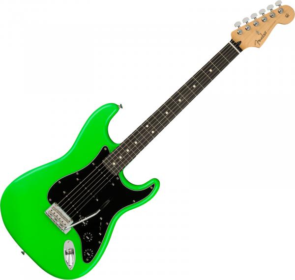 Solid body electric guitar Fender Player Stratocaster Ltd (MEX, EB) - Neon green