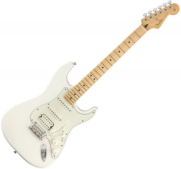Solid body electric guitar Fender Player Stratocaster HSS (MEX, MN) - Polar white