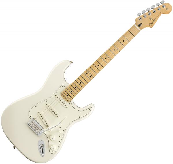 Solid body electric guitar Fender Player Stratocaster (MEX, MN) - Polar white
