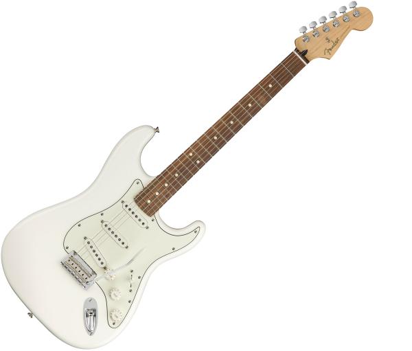 Solid body electric guitar Fender Player Stratocaster (MEX, PF) - Polar white